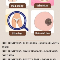 TẠM BIỆT THÂM DA Ở VÙNG NHẠY CẢM, NÓI KHÔNG VỚI THÂM MÔNG, THÂM NHŨ HOA, THÂM VÙNG KÍN,… CHỈ TỪ 1999